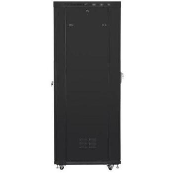 Lanberg стоячий шкаф 19 дюймов 27U FF01-8227-23BL, 800mm, 1200mm, 800kg, перфорированная дверь, LCD дисплей (FF01-8227-23BL)