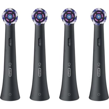 Oral-B elektriskās zobu birstes galviņa iO Whitening Black 4, 4 gab, melna, pieaugušajiem, vidēja cietība, balinoša, pulējoša (iO refill Whitening Black 4)