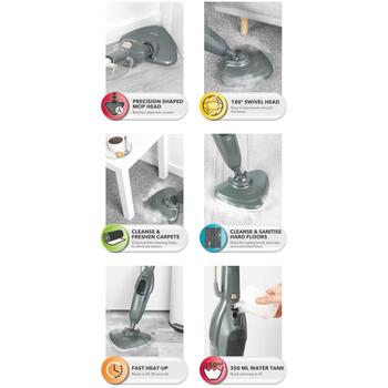 Beldray Паровой очиститель BEL01986VDER, 1300 W, 0.350 l, 2.55 kg, 180° поворотная головка, треугольная головка (BEL01986VDER)