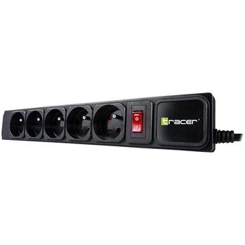 Tracer Удлинитель TRALIS46843, 1.5m, 2300W, 5 розеток, механическая блокировка, автоматический выключатель (TRALIS46843)