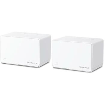 Mercusys bezvadu tīkla sistēma HALOH80X(2-PACK) 3000 Mbit/s, 2.4 GHz/5 GHz, 3 RJ-45 porti, 2 vienības, balta (HALOH80X(2-PACK))