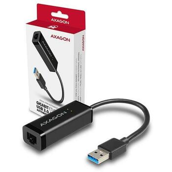 Axagon Adapteris ADE-SR 1GB, USB 3.0, Ethernet RJ-45, 10/100/1000 Mbit/s, Plug and Play, strāvas adapteris, melns (ADE-SR)