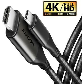Axagon USB-C к HDMI кабель RVC-HI2MC, 1.8m, 4K/60Hz HDR10, USB Type-C, HDMI 2.1a, 70g, 48x21x10mm (RVC-HI2MC)