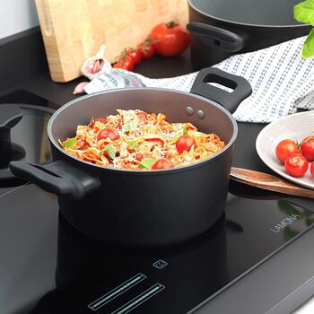 Russell Hobbs высокий кастрюля RH01863EU7, 20см, черный, алюминий, 10см, с крышкой (RH01863EU7)