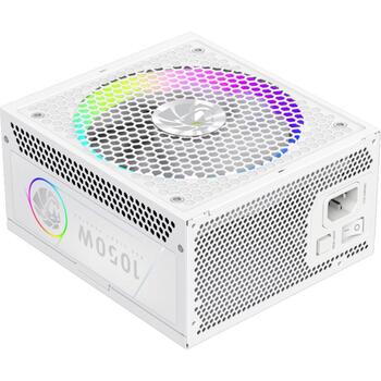 Gamemax barošanas bloks RGB 1050G WH, 1050 W, Zelta, Balts, Pilnībā modulārs, 1 x 24 pin ATX, 2 x 8 pin CPU, 2 x 8 pin PCIe (RGB 1050G WH)