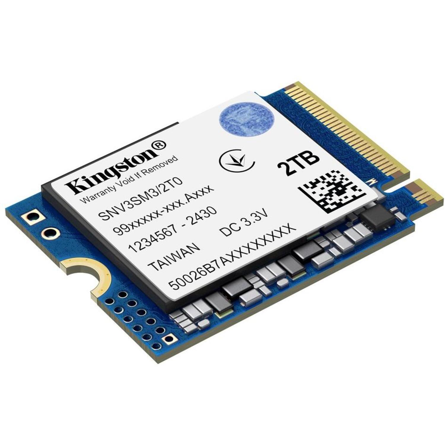 Kingston NV3 SSD SNV3SM3/2T0, 2000 ГБ, 6000 МБ/с, 5000 МБ/с, PCIe 4.0 x4, 3D NAND, 2230 (SNV3SM3/2T0)