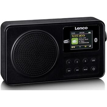 Lenco Pārnēsājams DAB+/FM radio ar Bluetooth® un uzlādējamu akumulatoru - melns (PDR-033BK)