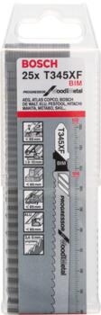 25 figūrzāģa asmeņi T 345 XF (Progressor), Figūrzāģiem PRO MULTI MATERIAL THICK AND THIN T345XF FIGŪRZĀĢA ASMENS, 2608634995, BOSCH (2608634995)