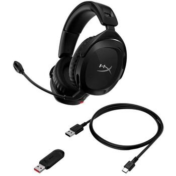 Hyperx Austiņas Cloud Stinger 2 676A2AA, melns, 20m, stereo, pilna izmēra, 1 x USB, mikrofons, trokšņu samazināšana (676A2AA)