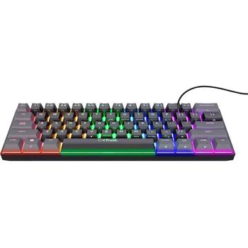 Trust Клавиатура GXT 867 ACIRA 60% 1.8 м USB Механическая QWERTY 61 клавиша RGB подсветка, черная (24882)