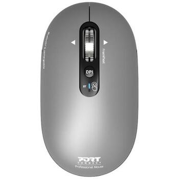Port Connect PURE MAC 910009, bezvadu optiskā pele, Bluetooth, 2.4 GHz, 1000/1600/2400/3200 DPI, 4 pogas, ritināšanas ritenītis (910009)