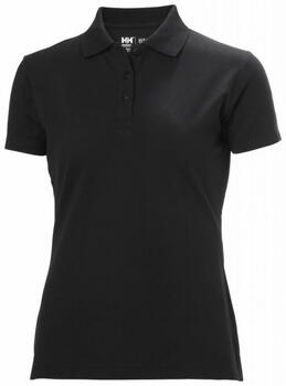 Helly Hansen Женская рубашка поло Manchester 79168_990-L, черный, L, 100% хлопок, 190 г, вязаный воротник, на пуговицах (79168_990-L)
