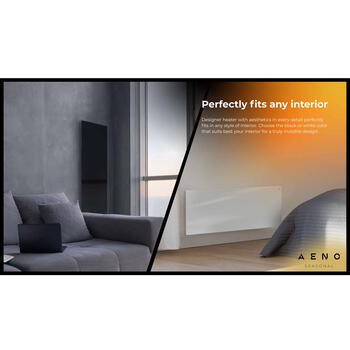 Viedais premium klases infrasarkanais un konvekcijas sildītājs līdz 30m² 700W 11mm rūdīta stikla panelis ar Wi-Fi 110×40×4 cm melns AGH0002S Aeno (AGH0002S)