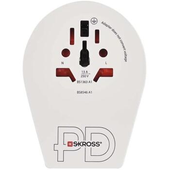 Emos Universāls ceļojumu adapters P0055U, balts, 1×USB-A 5V 3A, 1×USB-C 5V 3A, 100-250V~/16A max (P0055U)