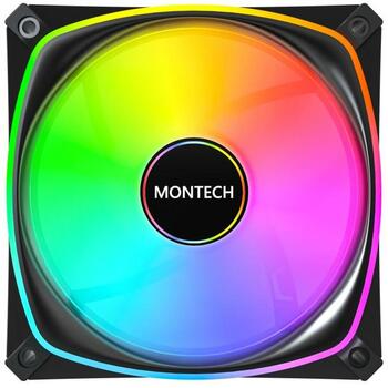 Montech Datora ventilators AX120 PRO BLACK, 120mm, 12V, 1.85mmH2O, 1600RPM, 72.3cfm, PWM, melns (AX120 PRO BLACK)