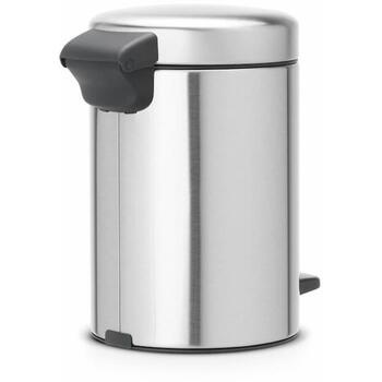 Brabantia NewIcon 112164 ведро с педалью, 3л, 16,8см, 26,4см, нержавеющая сталь, тихое закрытие, съемная корзина (112164)
