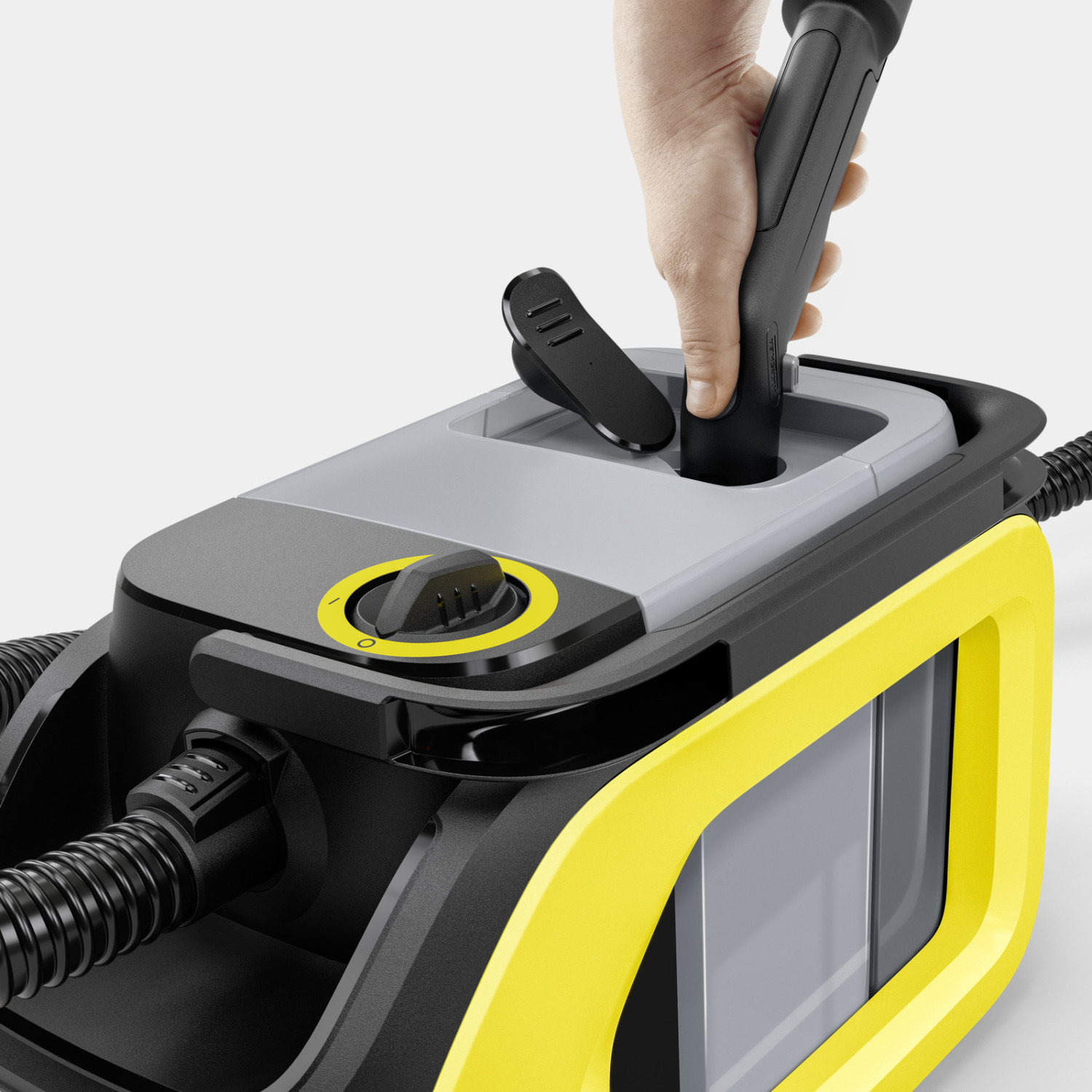 Karcher Моющий пылесос SE 3 Compact 1.081-538.0, 500Вт, 1.7л, 2.9л, 1.9м, 88мм, желтый, компактный, двухбачковая система (1.081-538.0)