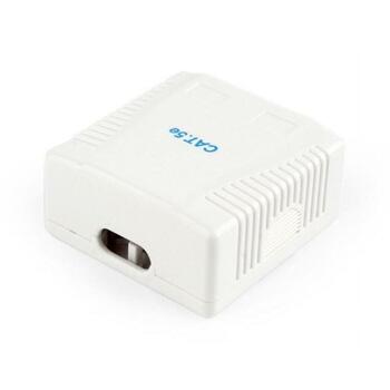 Gembird Сетевой 2-портовый настенный монтажный короб NCAC-2U5E-01, 2 RJ45, белый, 60 x 60 x 30 мм (NCAC-2U5E-01)