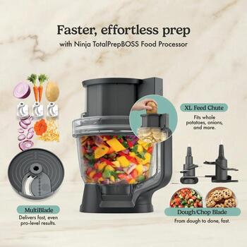 Ninja Кухонный блендер LB401EUBK, 1200 Вт, 2.1 л, 10 скоростей, черный, ножи из нержавеющей стали (LB401EUBK)