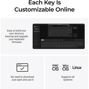 Keychron клавиатура Q1U-M1 75% беспроводная механическая клавиатура, 8K частота опроса, RGB LED подсветка (Q1U-M1)