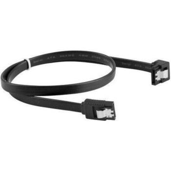 Lanberg SATA III kabelis CA-SASA-13CU-0050-BK, 50cm, 6Gb/s, 26AWG, vara, leņķveida ligzdas, metāla klipši (CA-SASA-13CU-0050-BK)