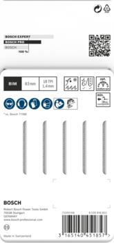 5 figūrzāģa asmeņi T 118 EFS Basic for Inox, Figūrzāģiem PRO STAINLESS STEEL T118EFS FIGŪRZĀĢA ASMENS, 2608636497, BOSCH (2608636497)