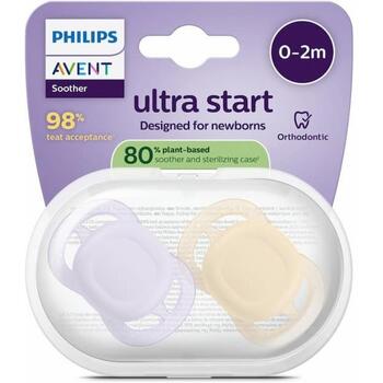 Philips Avent пустышка Ultra Start SCF075/11, 0-2м, 2 шт., ортодонтическая, силикон, стерилизуемая (SCF075/11)