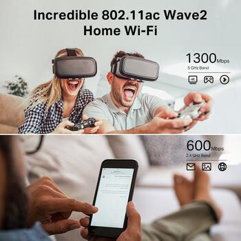 TP-Link Archer C80 беспроводной маршрутизатор AC1900 Wi-Fi 5 MU-MIMO Beamforming 1300 Mbps 5 GHz 600 Mbps 2.4 GHz 4× Gigabit LAN 1× Gigabit WAN чёрный (Archer C80)
