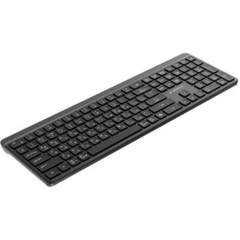 Gembird KB-WPS-03-CYRL bezvadu klaviatūra, 2.4G+BT, RU izkārtojums, 110 taustiņi, USB-C, melna (KB-WPS-03-CYRL)