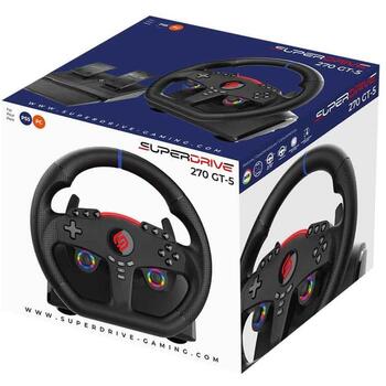 Subsonic Stūre SA5721-2, 270 grādi, 27 cm, 2 pedāļi, divkārša vibrācija, 3 jutības līmeņi, PS5, Windows (SA5721-2)