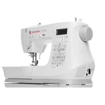 Singer Šujmašīna C7205, 200 šuvju, 8 pogcaurumu, balta, automātiskā diegošana, 1-soļa pogcaurumi (C7205)