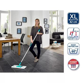 Leifheit Profi XL micro duo 1055049, grīdas birste ar teleskopisku kātu, 42cm, 80-140cm, 360° rotējoša, MicroDuo (1055049)
