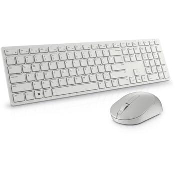 Dell Клавиатура и мышь KM5221W Pro 580-AKFB, 2.4GHz, 3 кнопки, QWERTY, Русский, белый, беспроводной, мышь в комплекте (580-AKFB)