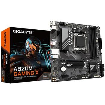 GIGABYTE A620M GAMING X mātesplate, A620M GAMING X, 8+2+1 fāzes VRM, līdz 8000MHz DDR5, 1xPCIe 4.0 M.2, GbE LAN, USB 3.2 Gen 2 (A620M GAMING X)