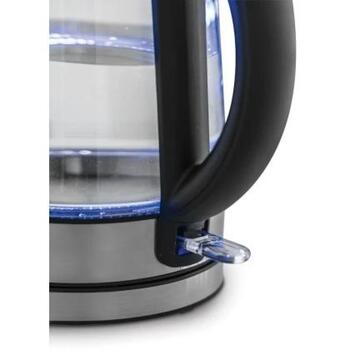 Zelmer Чайник ZCK8013 71507063P, 2200 W, 1.7 л, нержавеющая сталь/черный, скрытый нагревательный элемент, LED подсветка (71507063P)