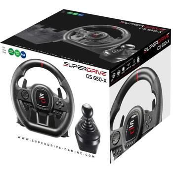 Subsonic Игровое колесо GS 650-X SA5658, 270 градусов, 26 см, 3 педали, PS4, XBOX ONE, XBOX Series X/S, два вибрационных мотора (SA5658)