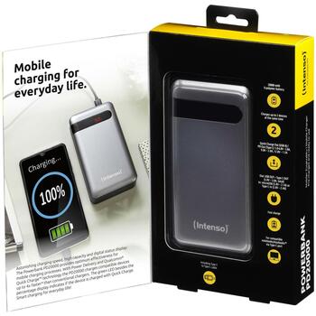 Intenso Power Bank PD20000 20000 мАч, USB-C PD In/Out, microUSB In, USB-A QC Out, 2 устройства (7332354)