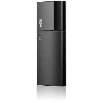 Silicon Power zibatmiņas diskdzinis Ultima U05 SP008GBUF2U05V1K, 8GB, USB 2.0, USB Type-A, melns, matēts, LED indikators (SP008GBUF2U05V1K)