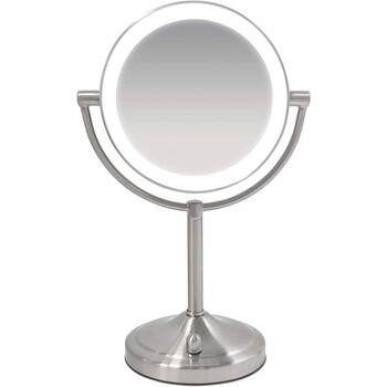 Homedics Зеркало для макияжа MIR-8150-EU, 21см, 35см, 1x и 7x увеличение, LED подсветка (MIR-8150-EU)
