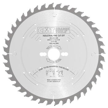 Cmt Zāģripa kokam 285.040.10M, 250x3,2/2,2mm, a=15°, b=10°, Z40 (285.040.10M)