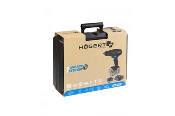 Hogert Аккумуляторная дрель HT2E220-0DD, 50Nm, 21+1 настройки крутящего момента, 0-450/0-1700 об/мин, 13mm патрон, LED свет (HT2E220-0DD)
