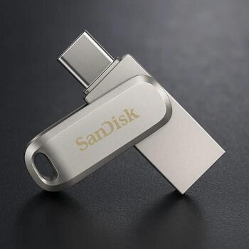 Sandisk Ultra Dual Drive Luxe USB zibatmiņas disks SDDDC4-032G-G46, 32GB, USB Type-A / USB Type-C, 3.2 Gen 1, 150MB/s, metāls (SDDDC4-032G-G46)