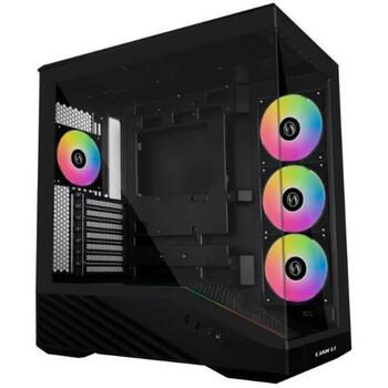 Lian Li Корпус G99.V100RX.01, Midi Tower, черный, 3x 120mm боковых вентиляторов, 1x 120mm задний вентилятор, ARGB (G99.V100RX.01)