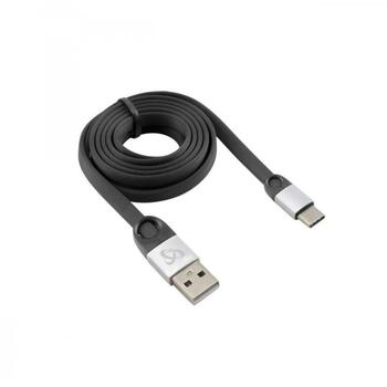 Sbox USB кабель USB-C-2.4A, 1,5м, 480 Mbit/c, USB A M, TYPE C M, черный/серебристый, оплетка: Нет (USB-C-2.4A)