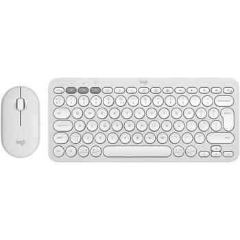 Logitech Bezvadu tastatūras un peles komplekts 920-012240, 10m, 3 ierīces, klusa darbība, membrāna taustiņi (920-012240)