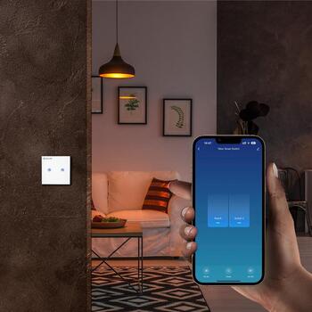 Tellur Smart WiFi выключатель TLL331491, 2 порта, 1800W, 10A, переменный ток 100-240V, 2,4 GHz, IEEE 802.11b/g/n, WEP, WPA/WPA2 (TLL331491)