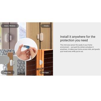 Ezviz CS-T2C датчик открытия дверей и окон, Zigbee 3.0, Apple HomeKit, CR2450, 2 года, белый (CS-T2C)