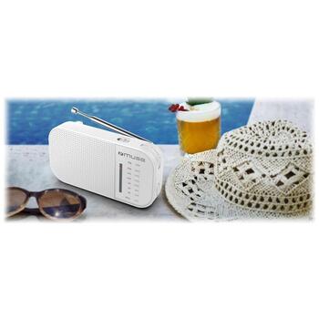 Muse портативный радиоприемник M-025RW, FM/MW, аналоговый тюнер, 2x1,5V AAA, белый (M-025RW)
