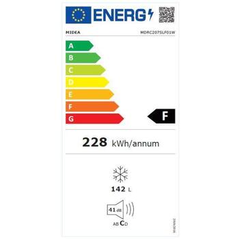 Midea Морозильник MDRC207SLF01G, 142L, 228kWh, A+, 1 камера, 1 дверь, белый (MDRC207SLF01G)