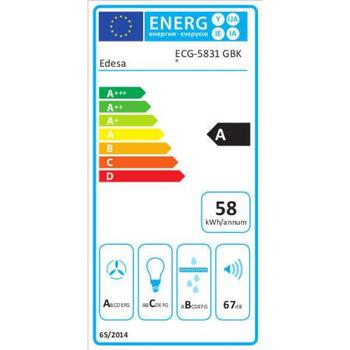 Edesa Вытяжка ECG-5831 GBK 932271897, 820 м³/ч, 3 скорости, 65 дБ, 2 лампы, 7 Вт, Алюминий, A, 220-240 В (932271897)